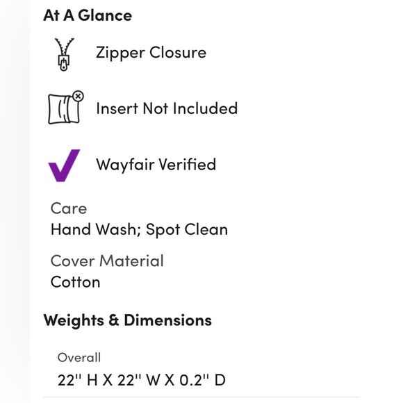 Hibbits Cotton Geometric Throw pillow cover 22” square BOHO tufts - Picture 3 of 6